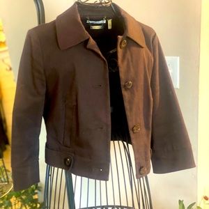 DKNY chocolate Brown cropped jacket